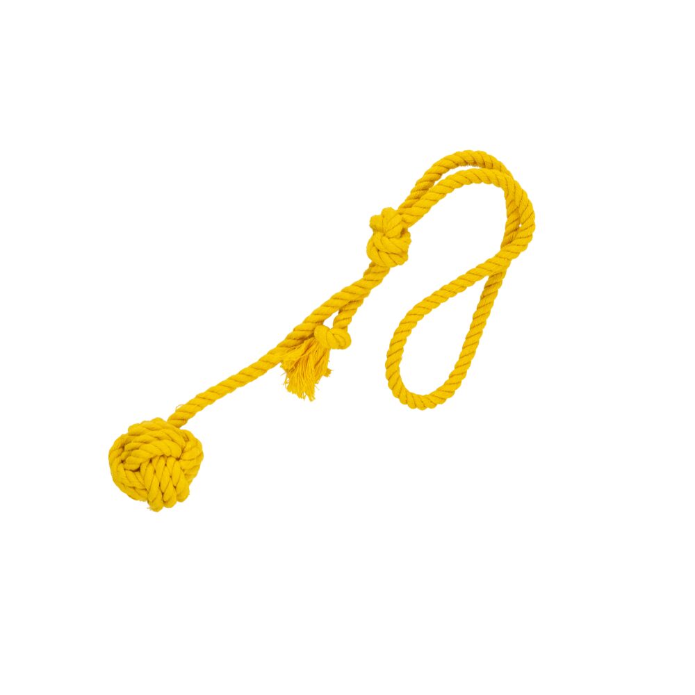 Jednokolorowa piłeczka na sznurku dla psa